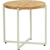 Apple Bee Bijzettafel Condor Coffee Table 54 x 50 Aluminium Teak Oyster Natural