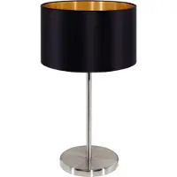 Eglo Tischleuchte Maserlo Schwarz Ø23cm max. 60W E27 mit Schalter