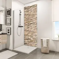 Schulte badkamer achterwand - steen helder - 150x255 - zelf inkortbaar en zelfklevend - wanddecoratie - muurdecoratie - wandpanelen - wandbekleding