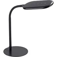 JUST LIGHT LED-bureaulamp Kelly, dimbaar, zwart, Werkkamer / Kantoor, Kunststof, Modern, LED tafellamp