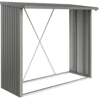Biohort Houtopslag Woodstock 230 - Kwartsgrijs - Metallic - 230x102x199cm - 1,88m²