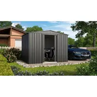 Globel Industries Metalen Tuinhuis Tower - Antraciet - 308x247cm - Dubbele Deur