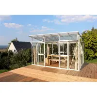 Vitavia Tuinkas Aphrodite 11500 - Veiligheidsglas 3mm En Polycarbonaat 10mm - Wit - 393x295x242cm