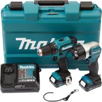 Makita Boormachine + slagboor, 12V accuschroevendraaier DF333DSAL1 (Oplaadbare batterij)