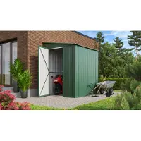 Globel Metalen Tuinhuis Lean To - Jade - 155x180cm - Enkele Deur - Met Lessenaarsdak