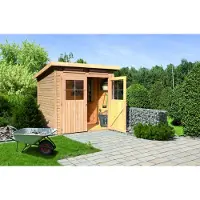 Karibu Gartenhaus Glücksburg 3: Natuurlijke, authentieke houten tuinhuis, tuinschuur, berging