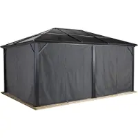 Sojag Aluminium Paviljoen Merdien 12x16 Gordijnenset - Donkergrijs