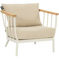 Apple Bee Loungestoel Condor Lounge Chair 80 Aluminium Teak Oyster Cotton Flower
