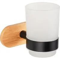 Wenko Orea Turbo-Loc Bamboo tandenborstelbeker zwart mat