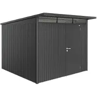 Biohort Metalen Tuinhuis Avantgarde - Donkergrijs Metallic - 260x300cm - Enkele Deur - Met Lessenaarsdak