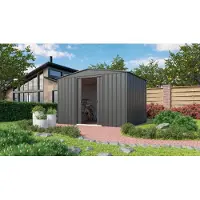 Globel Metalen Tuinhuis Dream - Antraciet - 308x247cm - Dubbele Deur