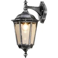 LCD Wandlamp buiten 1111/1121, dimbaar, alu / grijs / zink, Aluminium, Antiek, Wandlamp buiten