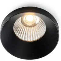 The Light Group Downlight Owi, dimbaar, zwart, Woon-/ Eetkamer, Aluminium, downlight