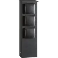 LCD Stopcontactenblok, 3-voudig, aluminium, roestvrij staal, grafiet 016, zwart, Roestvrij staal