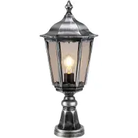 LCD Sokkellamp buiten 1112/1122, dimbaar, alu / grijs / zink, Aluminium, Antiek, Sokkellamp