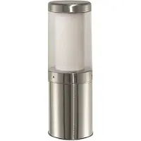LCD Sokkellamp 1255, roestvrij staal, zeewaterbestendig, 45 cm dimbaar, alu / grijs / zink, Roestvrij staal, Modern, buitenlamp