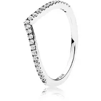 Pandora ring Wishbone with zirconia 196316CZ