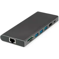 Value WAARDE USB Type C Docking Station, HDMI 4K60 , 4x US3.2Gen1 (1x C + 3x A), 1x PD, 1x SD/TF, 1x RJ45, 1x 3.5mm