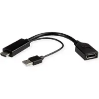 Roline 4K HDMI/DisplayPort Adapter, v1.2, HDMI Male - DP Female, Actief