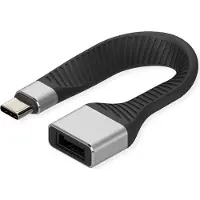 Roline USB 3.2 Gen 2 siliconen kabel, Emark, C-A, M/F, 10Gbit/s , zwart, 11 cm