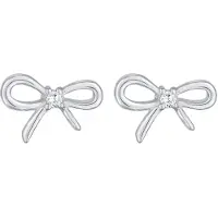 Elli - Oorbellen - Dames oorsteker strik trend met zirkonia kristal in 925 sterling zilver - Dames