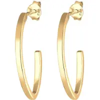 Elli Oorbellen oorring ovaal geo basic trend 925 zilver verguld