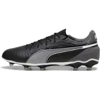 Puma King Match Gras / Kunstgras Voetbalschoenen (MG) Zwart Wit Grijs
