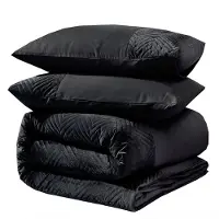 Sleeptime dekbedovertrek Crossline Velvet - zwart - microvezel - 140x220