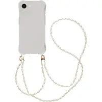 IMoshion Backcover met koord + armband - Parels voor de Apple iPhone 17e / 16e - Transparant