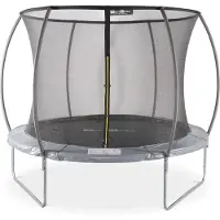 Sweeek Trampoline rond Ø 305cm grijs met veiligheidsnet aan binnenzijde - Mars INNER – Nieuw model - trampoline voor tuin 3,05m 305 cm |Kwaliteit PRO. | EU Normen.