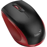 Genius Computer Technology NX-8006S, geschikt voor zowel linker- als rechterhand, BlueEye-technologie, draadloos via radiofrequentie, 1200 DPI, zwart, rood