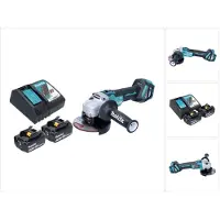 Makita DGA 513 RF accu haakse slijper 18 V 125 mm borstelloos + 2x accu 3.0 Ah + lader