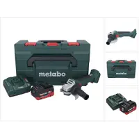 Metabo W 18 L BL 9-125 accu haakse slijper 18 V 125 mm borstelloos + 1x accu 10,0 Ah + oplader + metaBOX