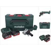 Metabo W 18 L BL 9-125 Akku Winkelschleifer 18 V 125 mm Brushless + 2x Akku 5,5 Ah + Ladegerät + m
