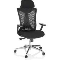 Hjh OFFICE Bureaustoel / draaistoel FALEO B Netstof / Stof zwart