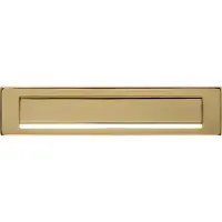 Intersteel Briefplaat Rechthoekig 340x75mm met Klep/regenrand PVD Messingkleur