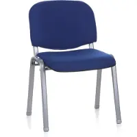 Hjh OFFICE XT 600 - Vergaderstoel / bezoekerstoel Zilver / Blauw