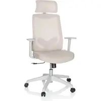 Hjh OFFICE Bureaustoel / draaistoel MIKEO W Netstof / Stof beige