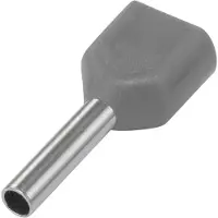 TRU COMPONENTS 1091314 Zwillings-Aderendhülse 1 x 2.50 mm² x 10 mm Teilisoliert Grau 100 St.