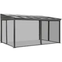 Garden Point Aluminium terrasoverkapping 3 x 5 m Tarragona met muggennetten antraciet