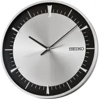 Seiko QXA840S quartz wandklok met stille gang, zilverkleurig/zwart