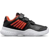 K-swiss Tennisschoen K Swiss Kids Court Express Strap Omni Jet Black Spicy Orange White-Schoenmaat 30 (UK 12)