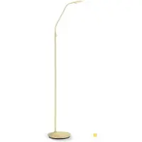 Orion LED-vloerlamp Cobra, dimbaar, messing / goud, Woon-/ Eetkamer, metaal, Modern, LED vloerlamp