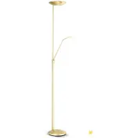 Orion LED-uplighter vloerlamp Cobra, dimbaar, messing / goud, Woon-/ Eetkamer, metaal, Modern, LED vloerlamp