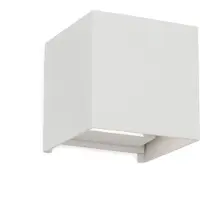 Orion LED-wandlamp buiten Cube, wit / opaal, Aluminium, Modern, LED wandlamp buiten