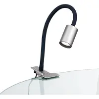Orion Klemlamp Kurt, alu / grijs / zink, Werkkamer / Kantoor, metaal, Modern, Klemlamp