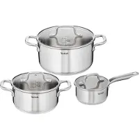 Tefal H816S6 Infinite 6-delige pannenset steelpan 16 cm, kookpannen 20/24 cm + deksels