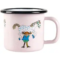 Muurla Pippi and the horse emaillen mok 1,5 dl Light pink