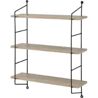 En.casa Wandrek Visby met 3 planken 60x23,5x63,5 cm houtkleurig