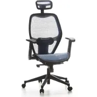 Hjh OFFICE AIR-PORT | Achterkant mesh | Zitting mesh - Professionele bureaustoel Blauw